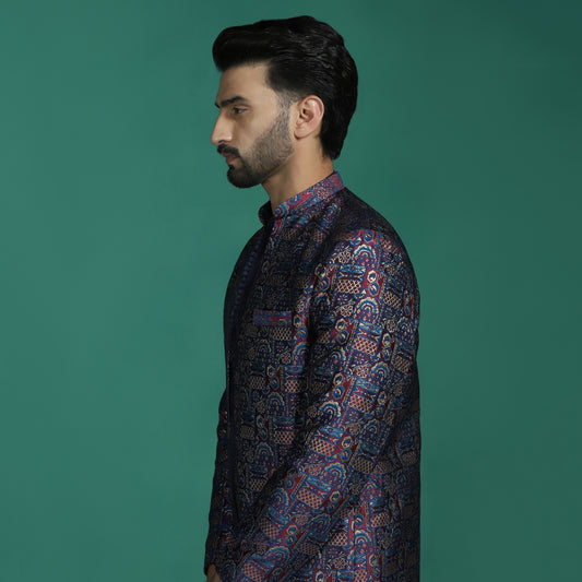 Jacquard Front-Open Sherwani