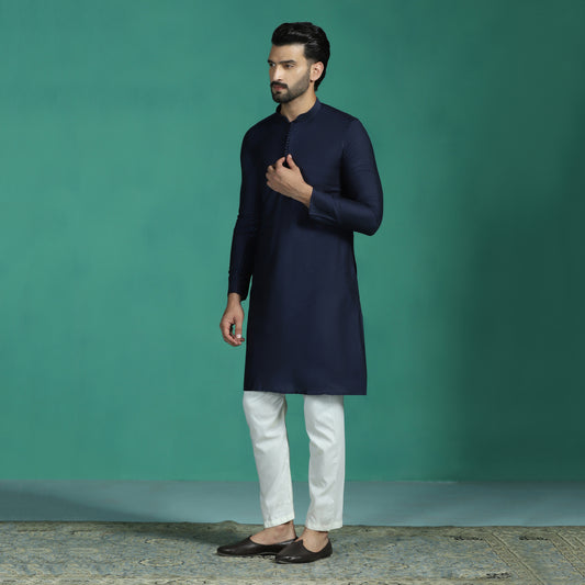 Classic Solid Navy Kurta