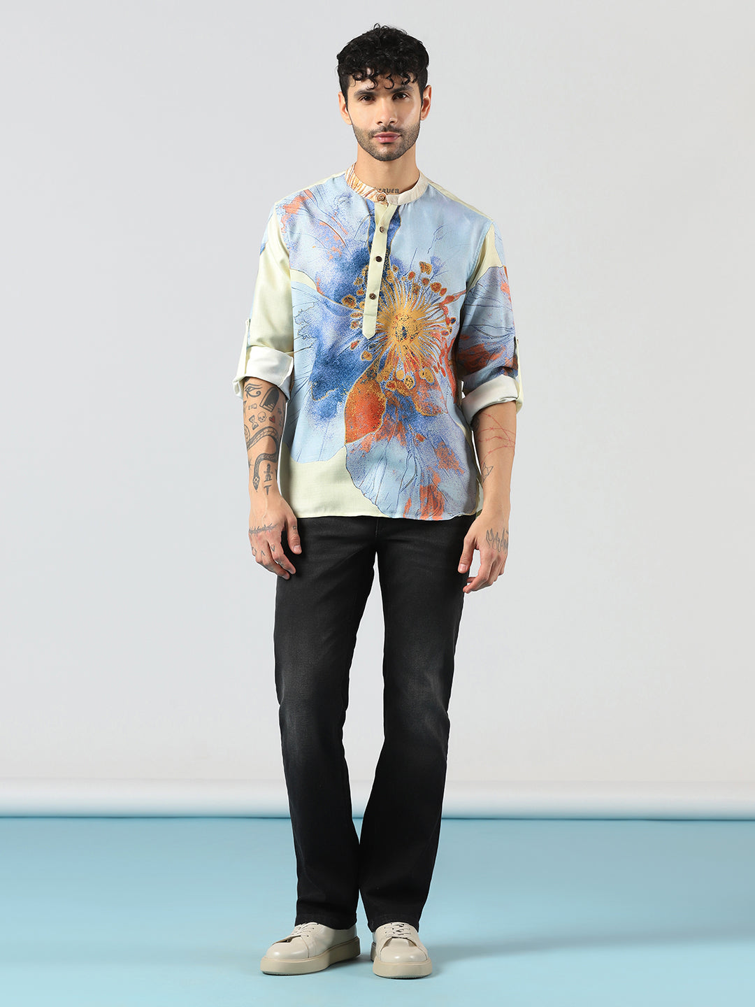 Abstract Print Short Kurta