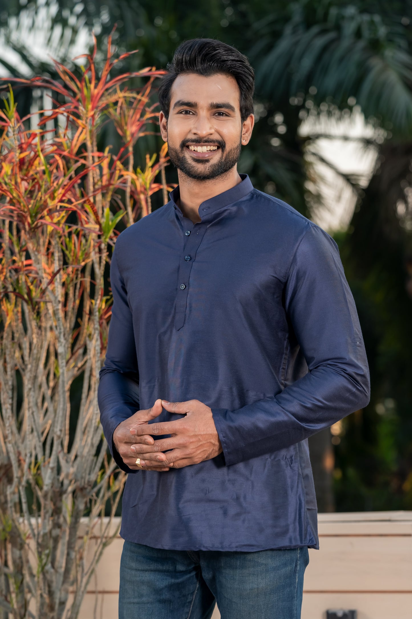 Mandarin Collar Short Kurta