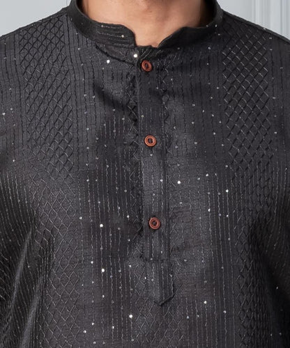 Schiffli Embroidered Kurta Pajama Set