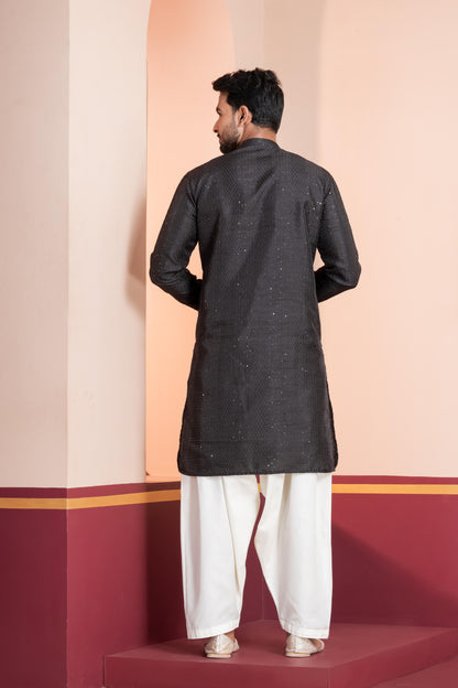 Black Festive Charm Kurta Pajama