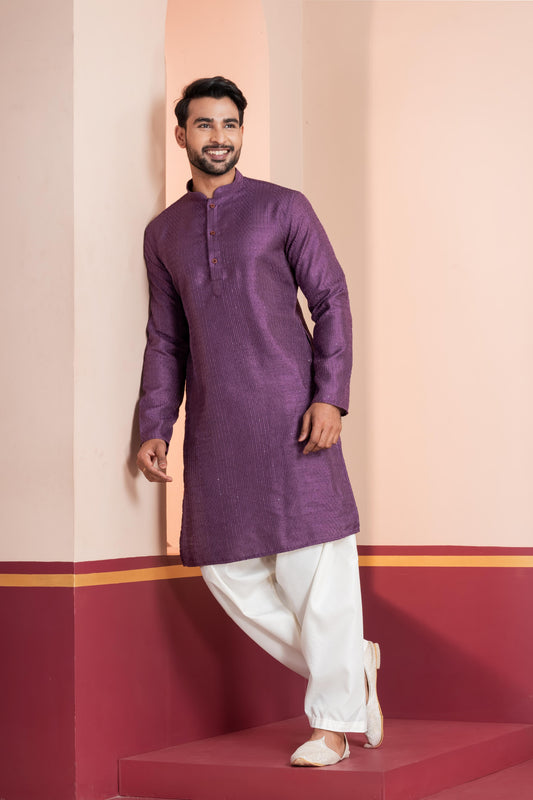 Royal Embroidered Silk Kurta