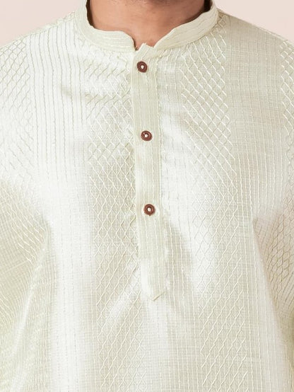 Off-White Embroidered Kurta Set