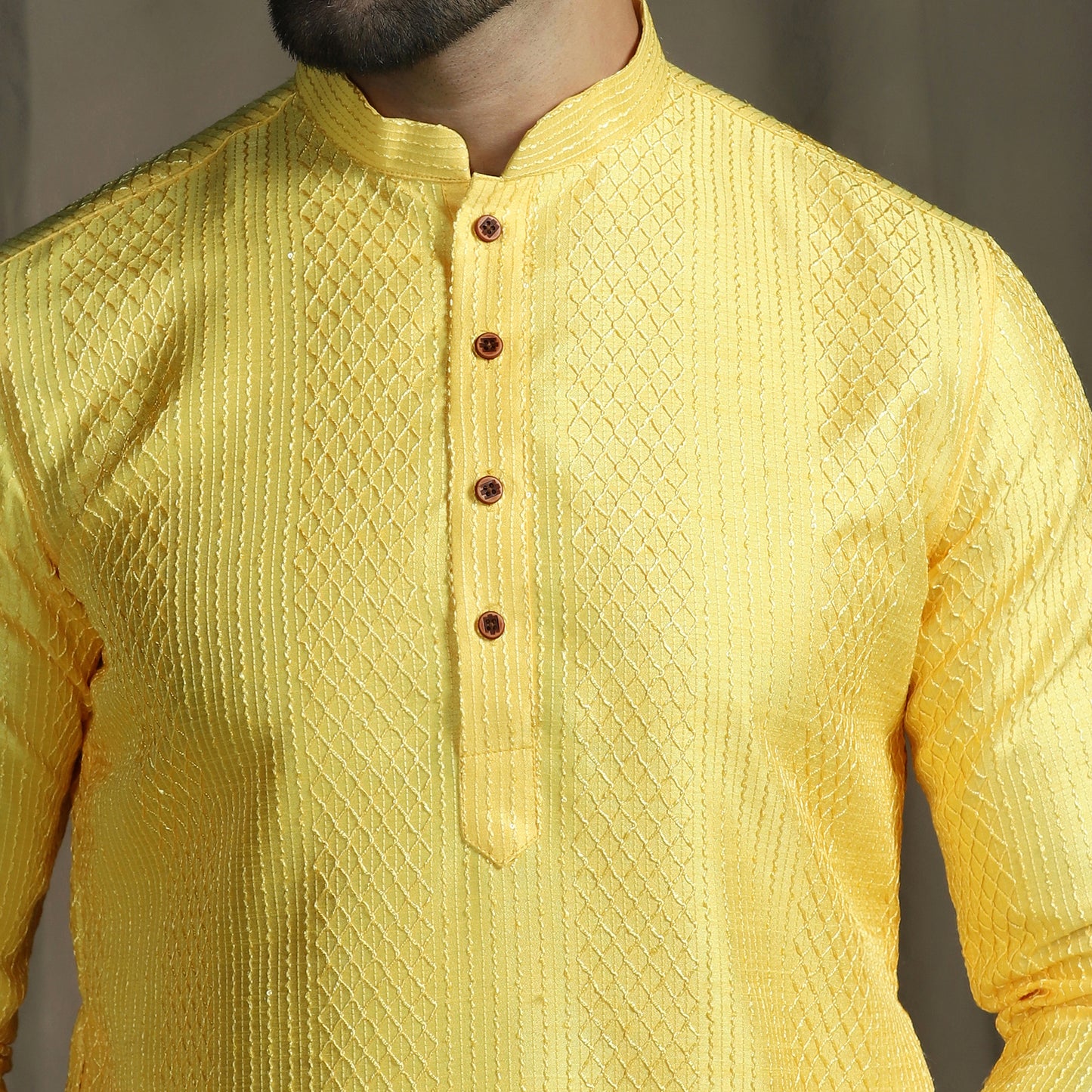 Yellow Chikankari Embroidered Kurta
