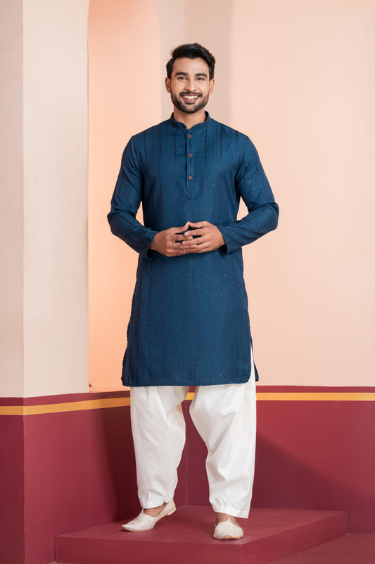 Dark Blue Royal Elegance Kurta