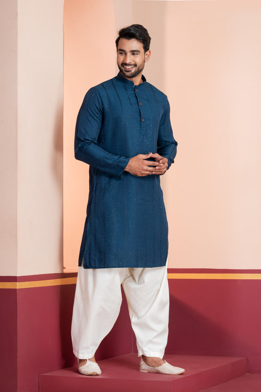 Dark Blue Royal Elegance Kurta