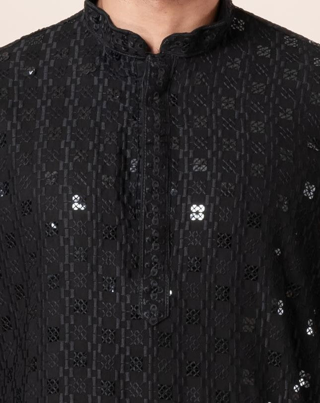 Monochrome Black Sequin Kurta Set