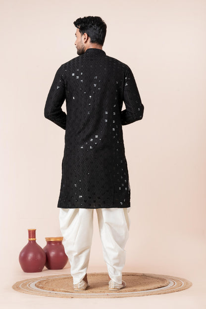 Monochrome Black Sequin Kurta Set