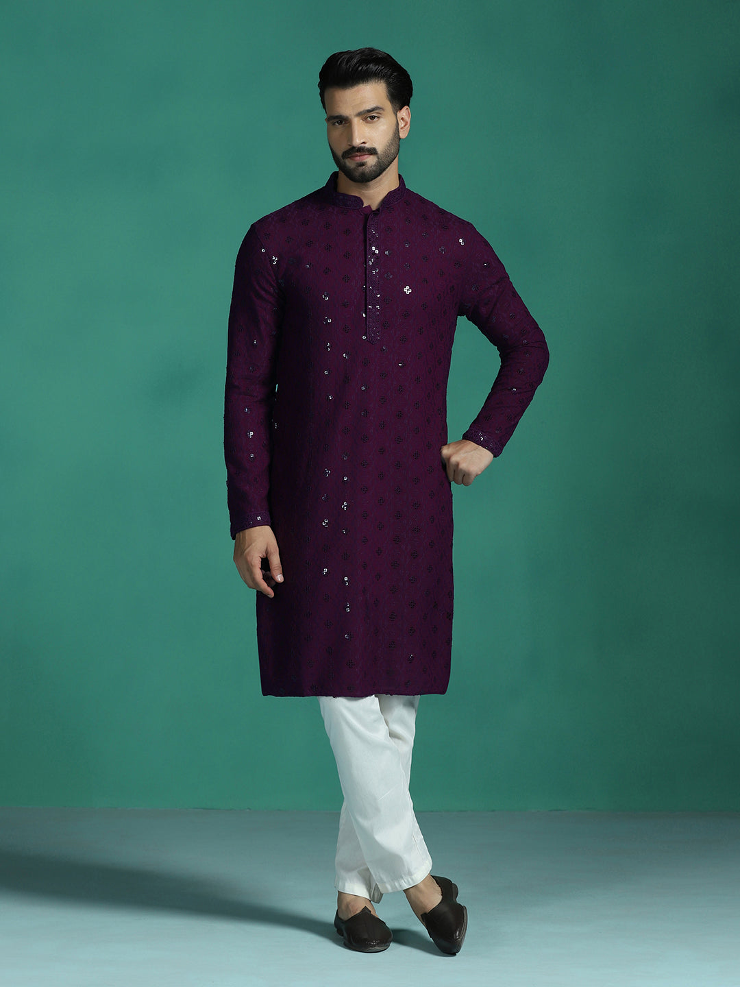Purple Bloom Georgette Kurta Pajama