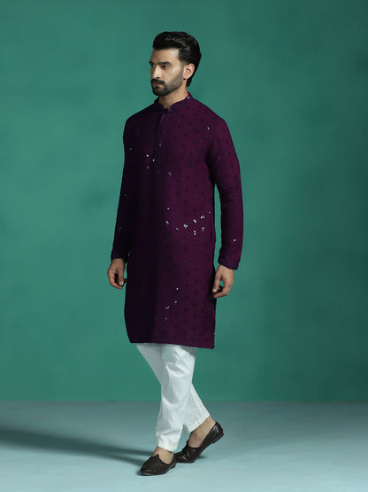 Purple Bloom Georgette Kurta Pajama