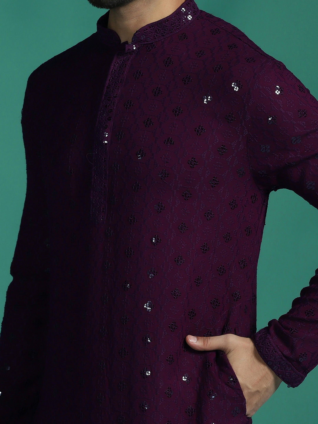 Purple Bloom Georgette Kurta Pajama