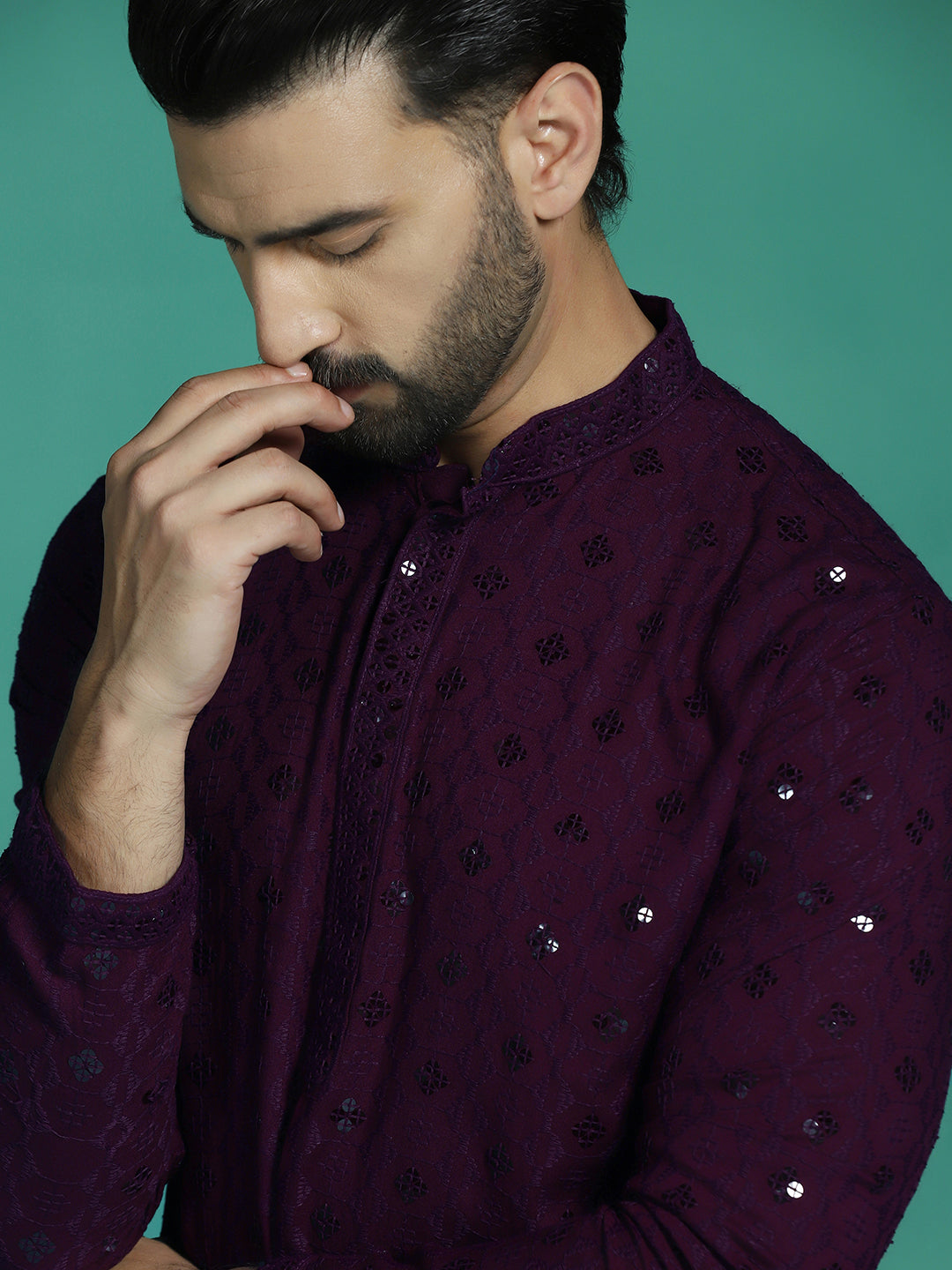 Purple Bloom Georgette Kurta Pajama