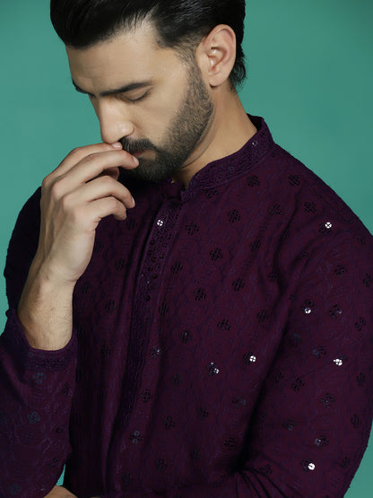 Purple Bloom Georgette Kurta Pajama