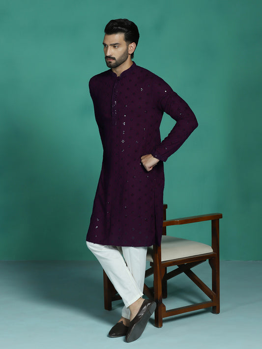Purple Bloom Georgette Kurta Pajama