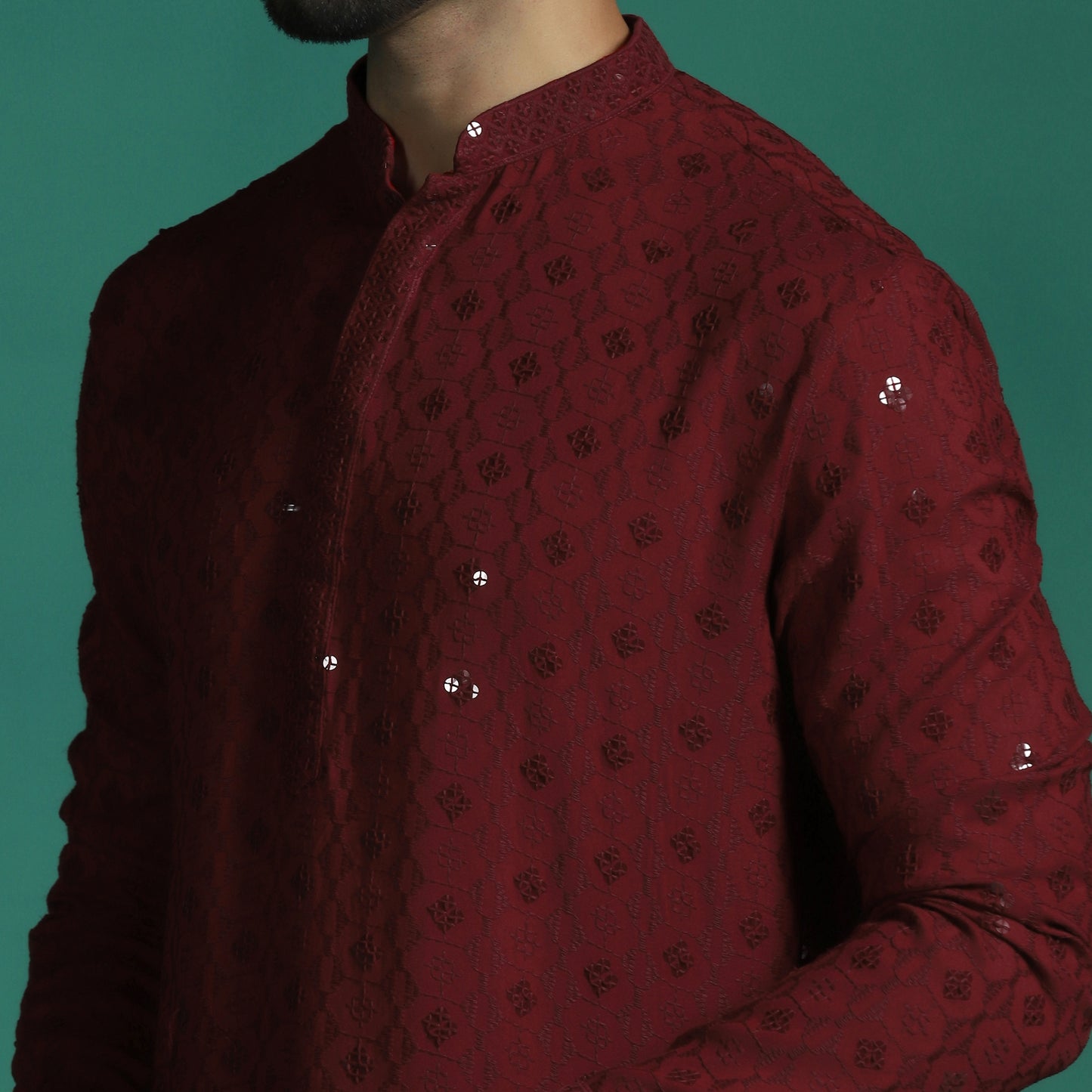 Mandarin Collar Straight Kurta