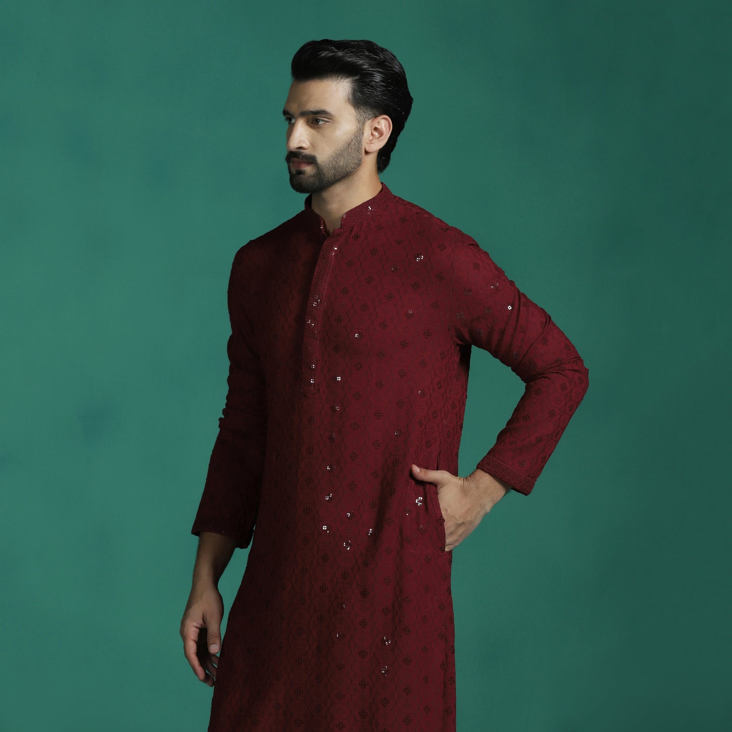 Mandarin Collar Straight Kurta