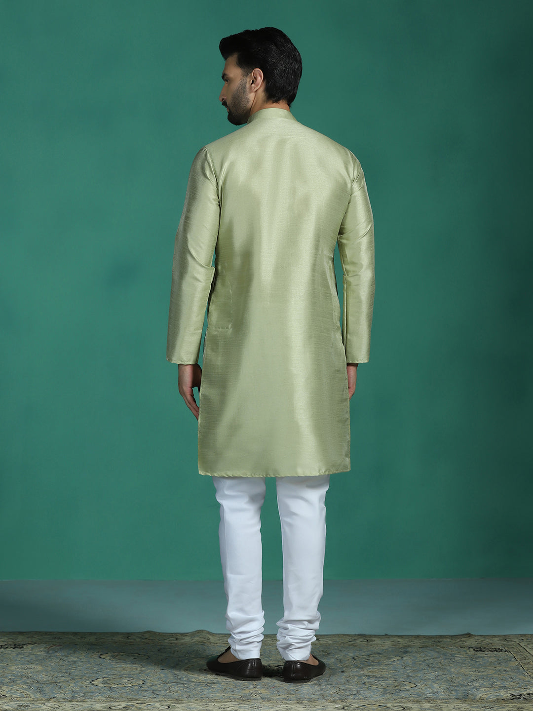 Pista Green Silk Kurta