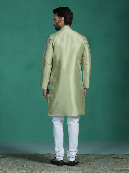 Pista Green Silk Kurta