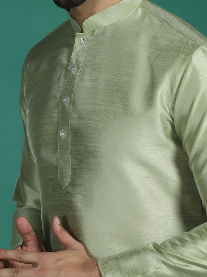 Pista Green Silk Kurta