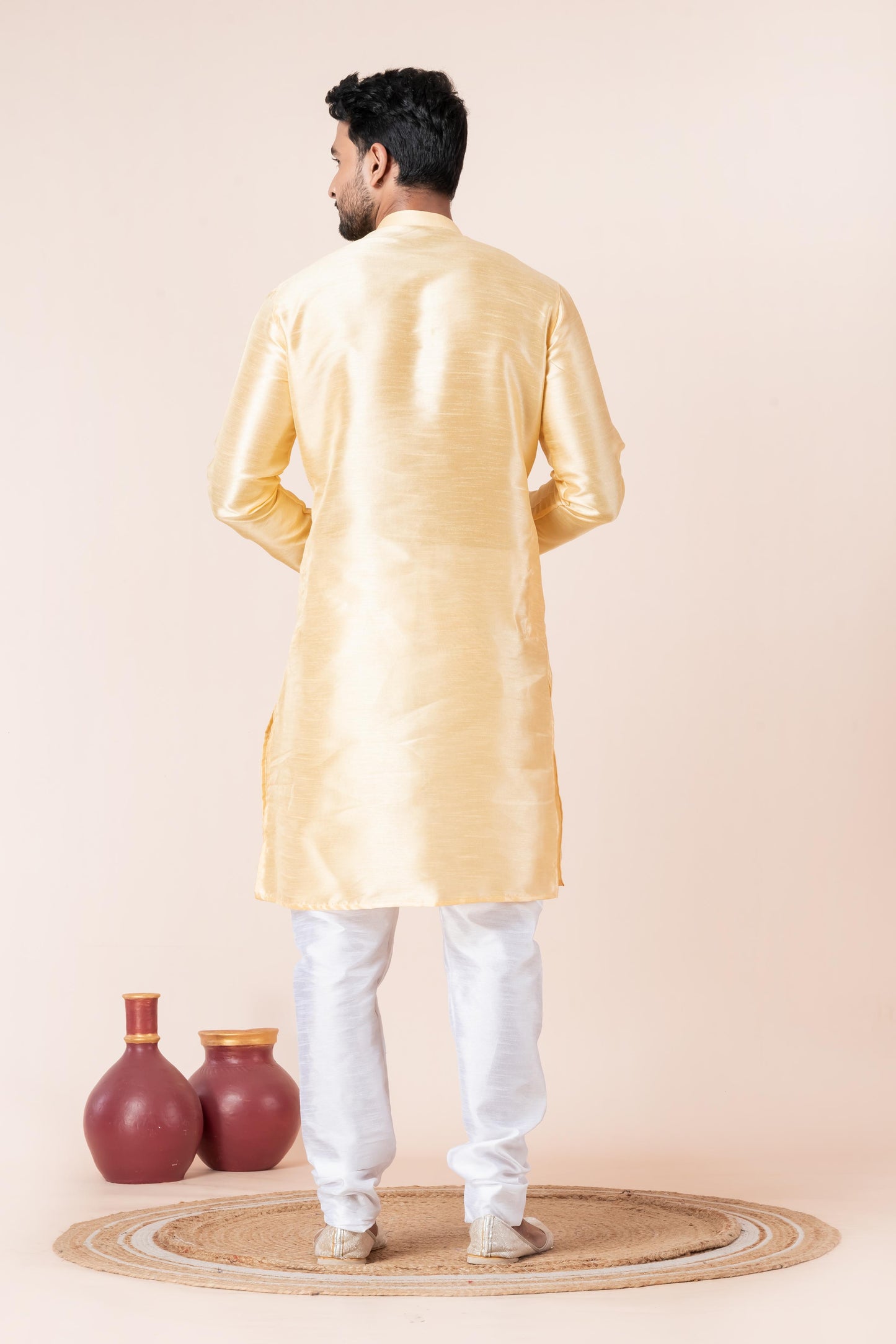 Golden Dupion Silk Kurta