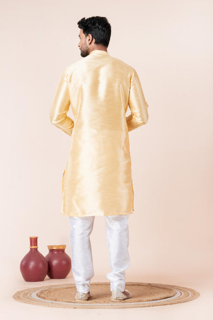 Golden Dupion Silk Kurta
