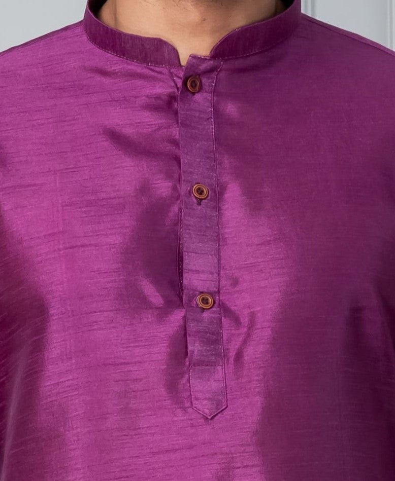 Magenta Pink Silk Blend Kurta