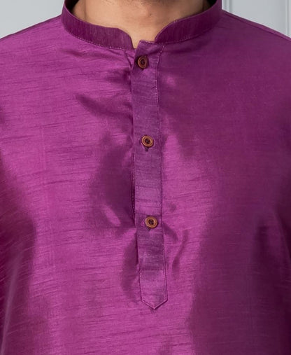 Magenta Pink Silk Blend Kurta
