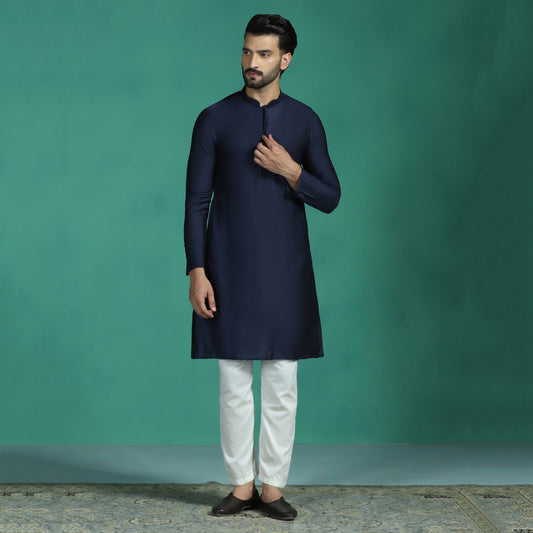Classic Solid Navy Kurta
