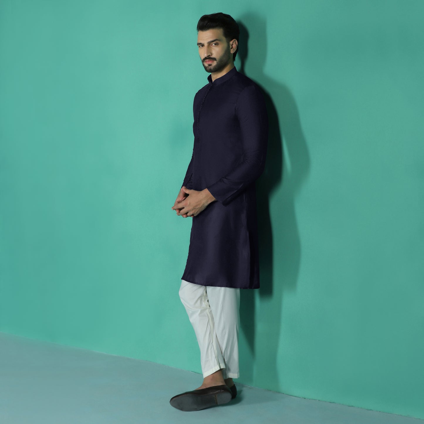 Classic Solid Navy Kurta