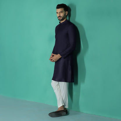 Classic Solid Navy Kurta