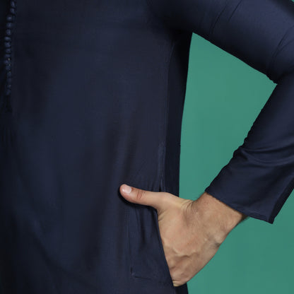 Classic Solid Navy Kurta