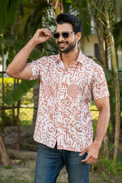 Rust Geometric Doodle Shirt