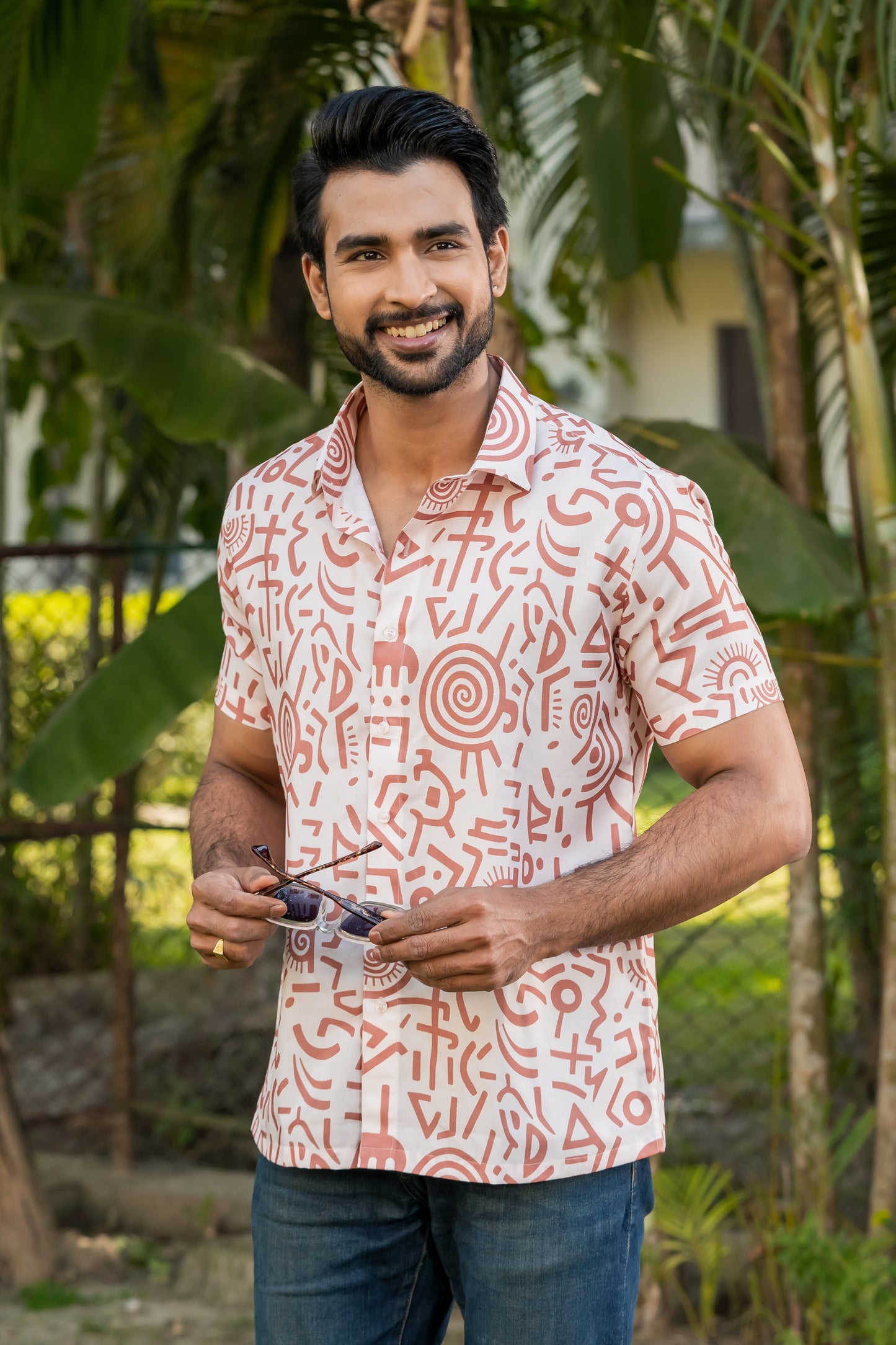 Rust Geometric Doodle Shirt