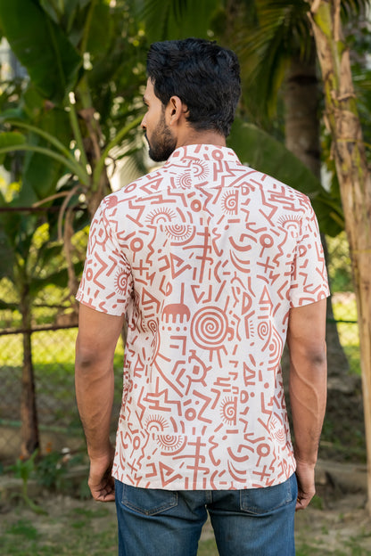 Rust Geometric Doodle Shirt