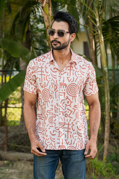 Rust Geometric Doodle Shirt