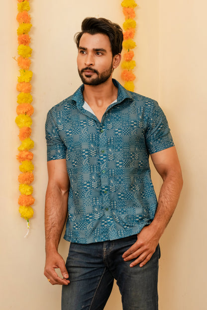 Ethnic Motif Print Shirt