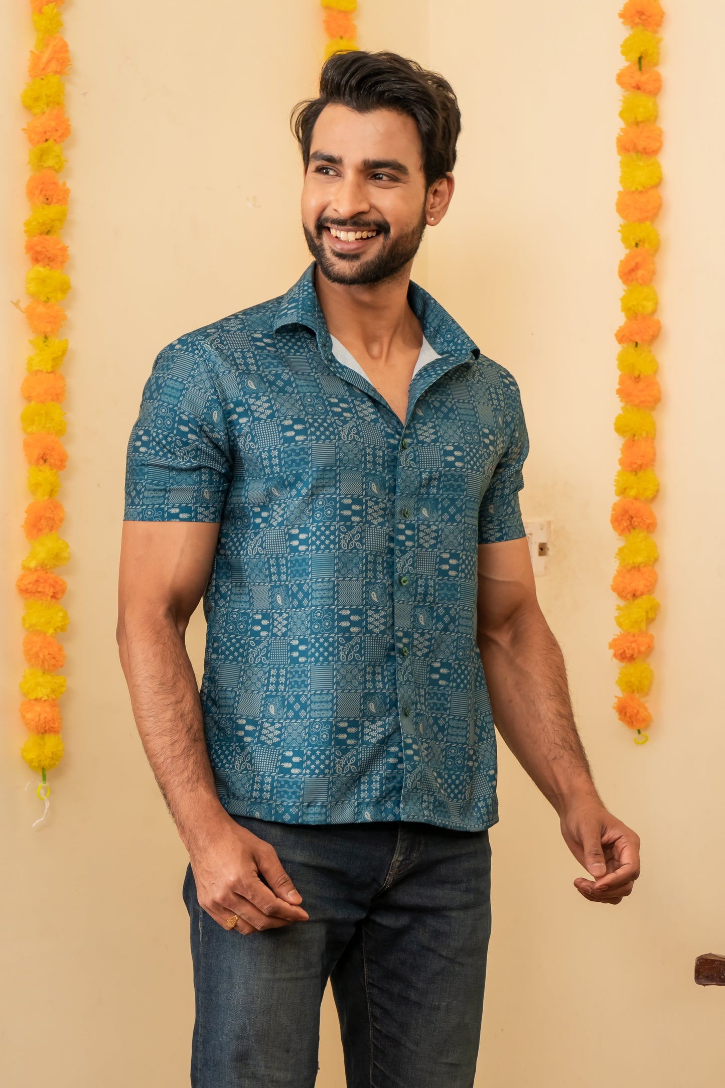 Ethnic Motif Print Shirt