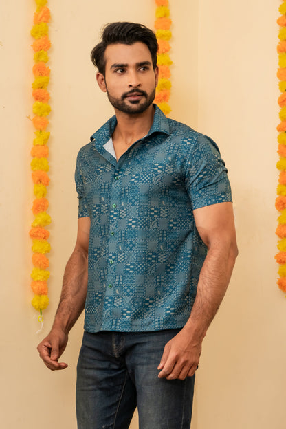 Ethnic Motif Print Shirt