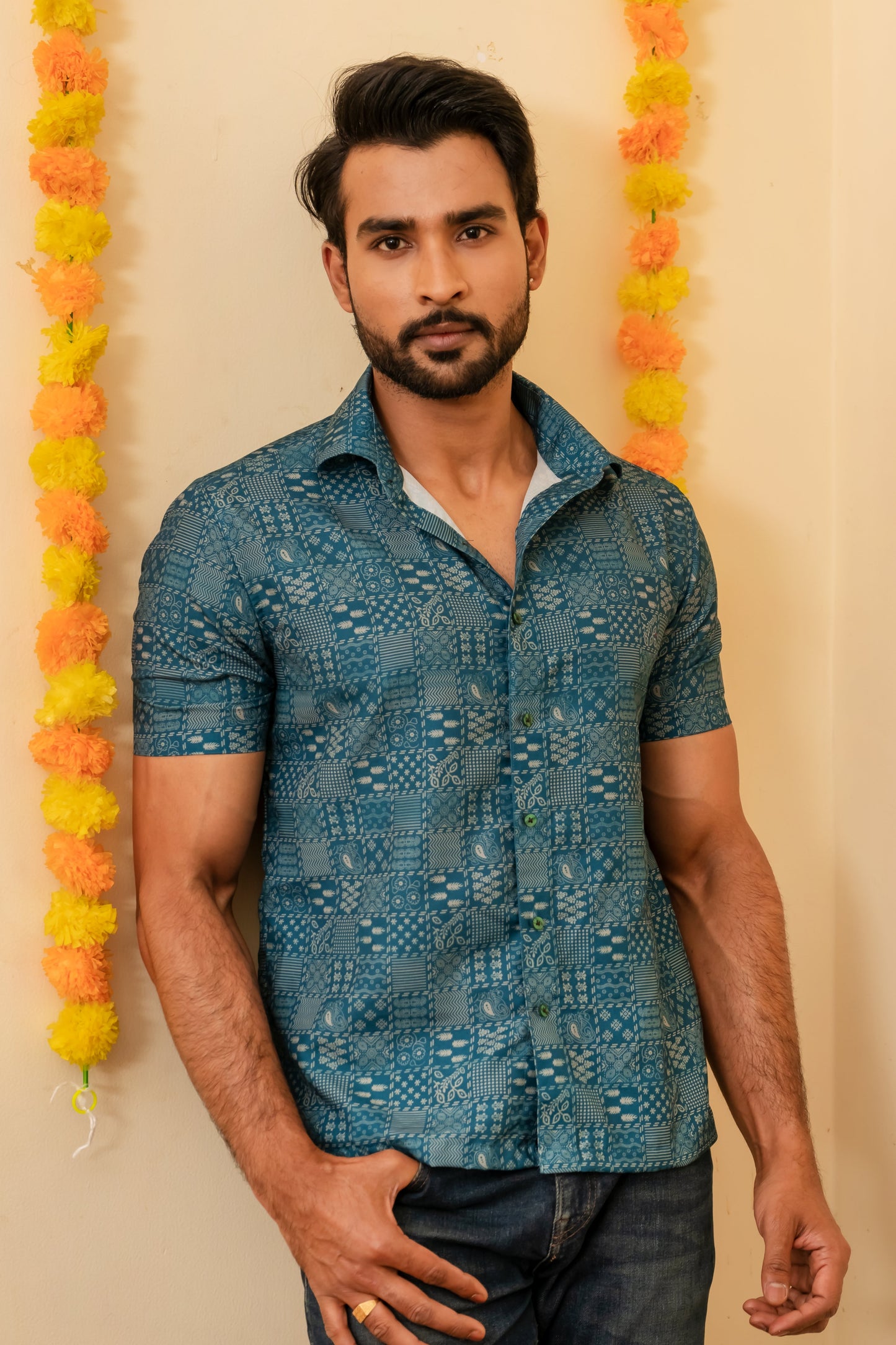 Ethnic Motif Print Shirt