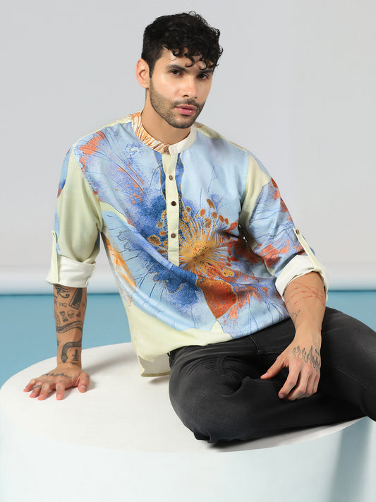 Abstract Print Short Kurta