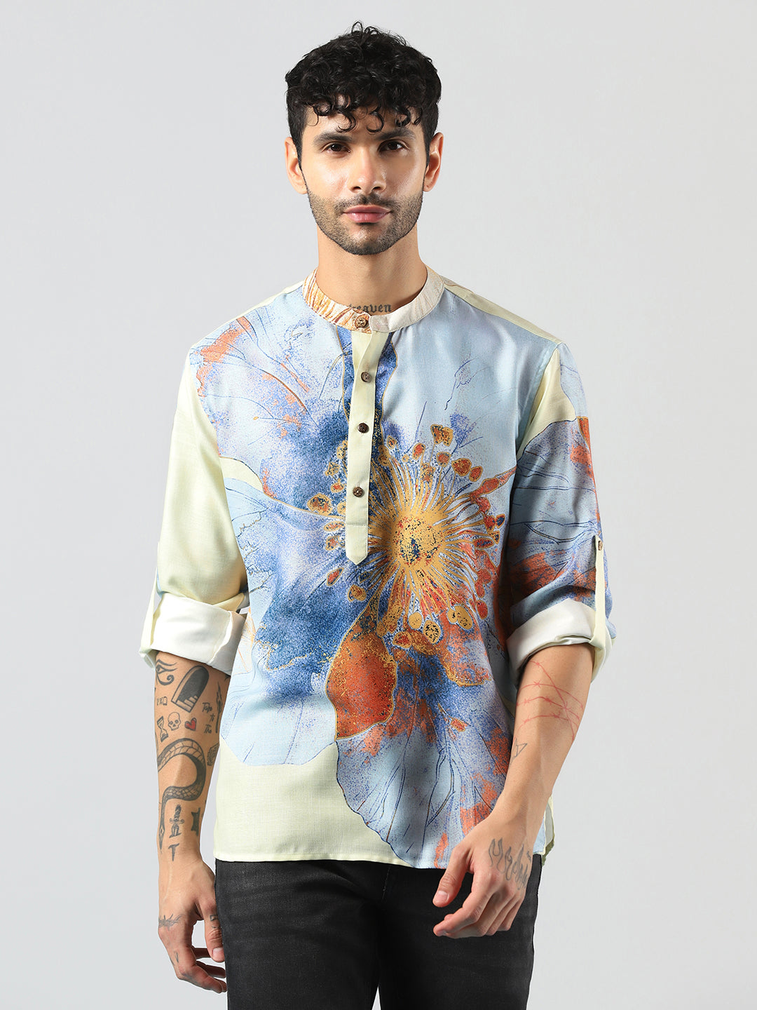 Abstract Print Short Kurta