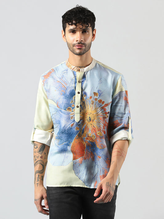 Abstract Print Short Kurta