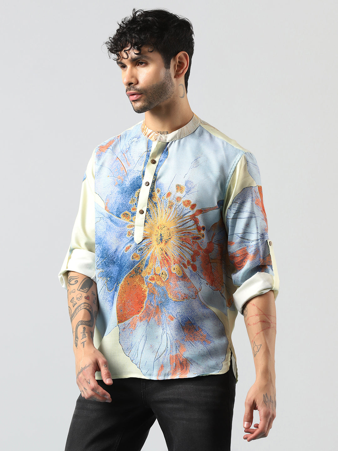 Abstract Print Short Kurta