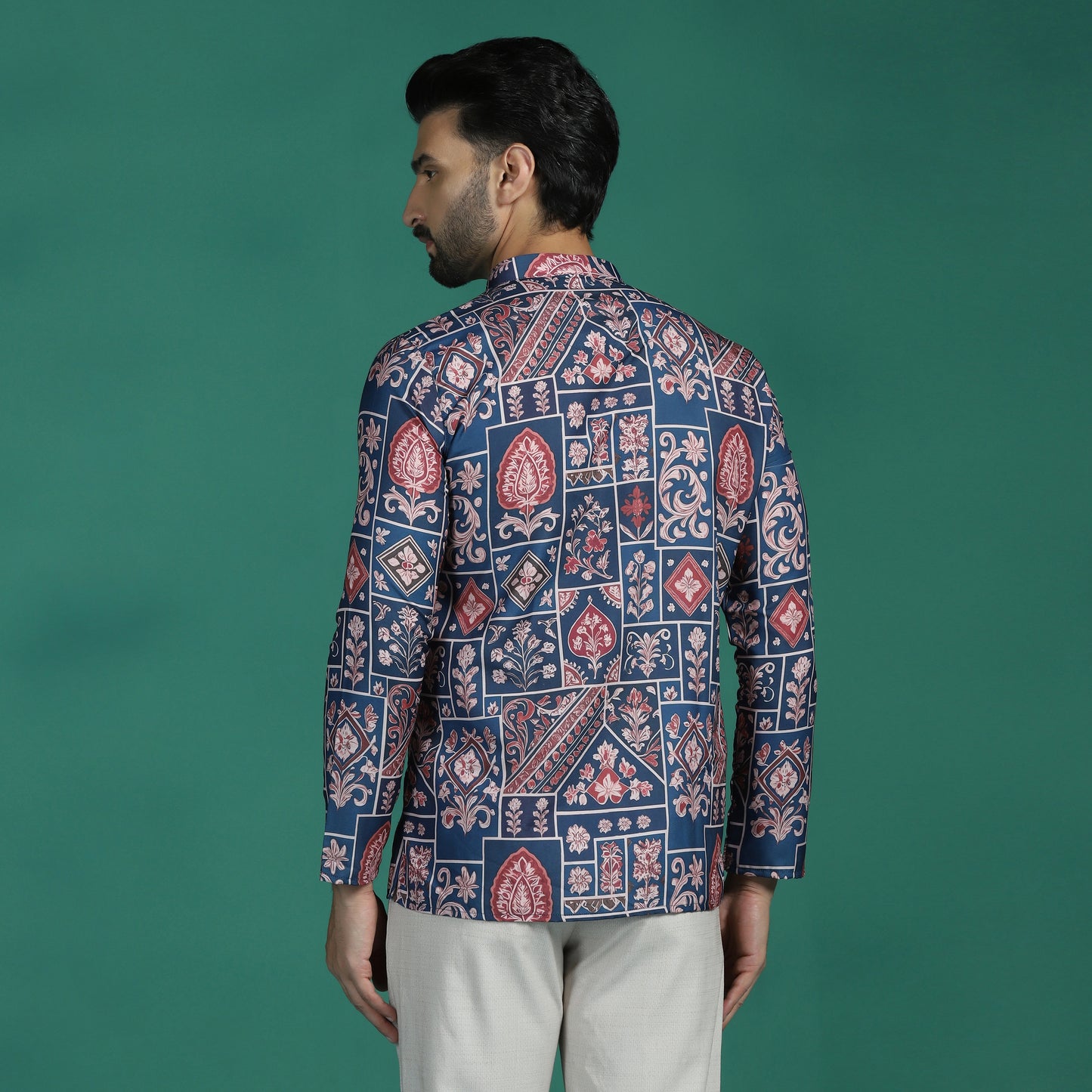 Indigo Ajrakh Grid Short Kurta