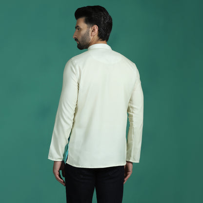 Blue Gradient Cotton Short Kurta Shirt