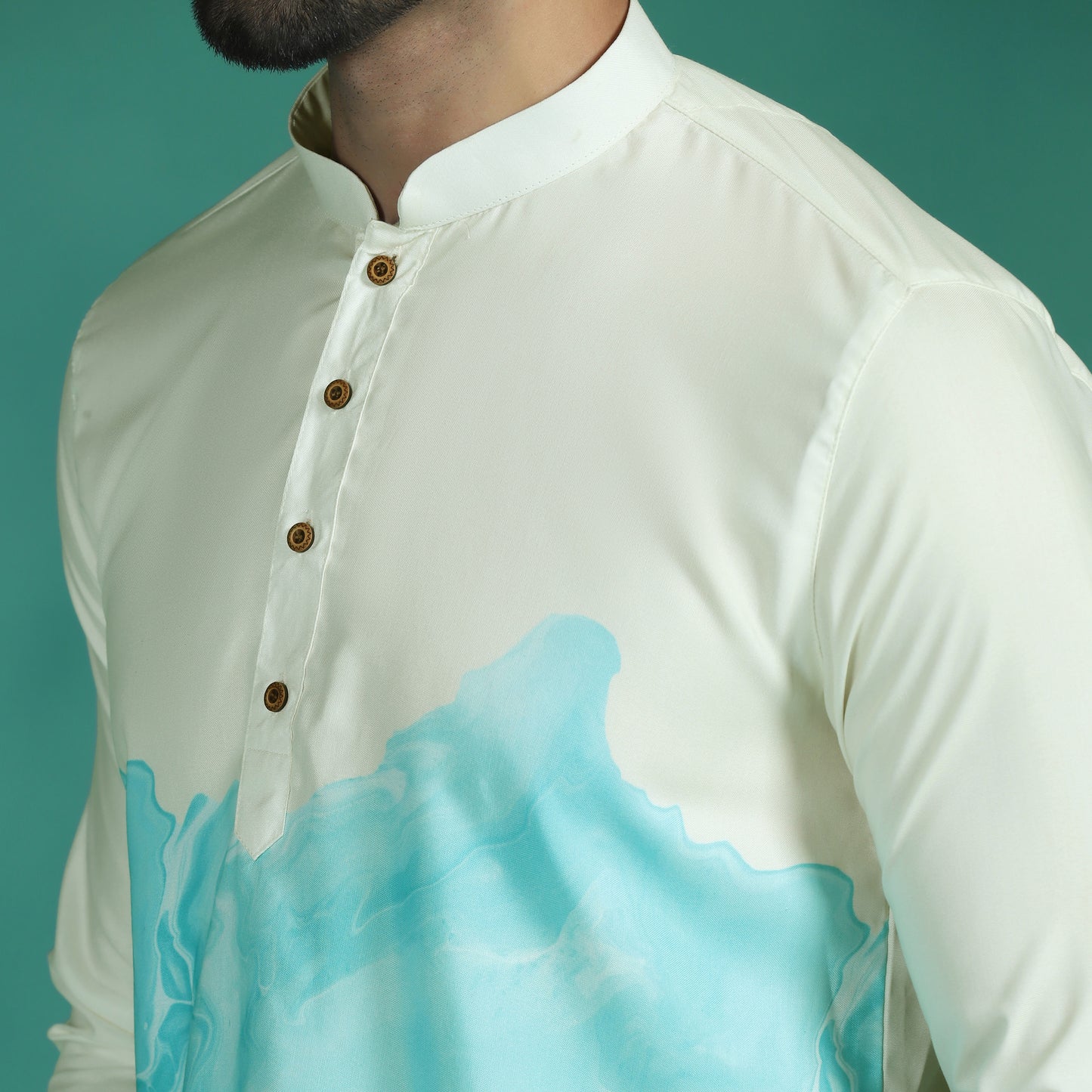 Blue Gradient Cotton Short Kurta Shirt