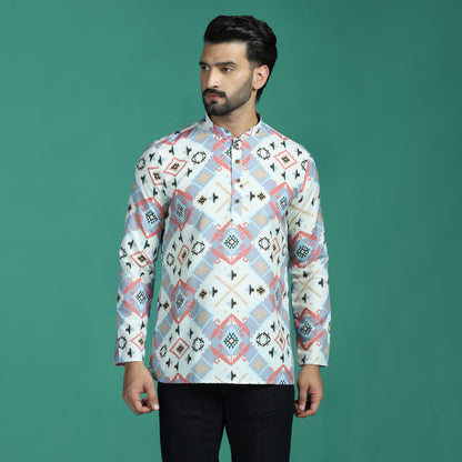 Mandarin Collar Kurta Short Shirt