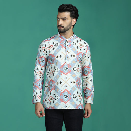 Mandarin Collar Kurta Short Shirt