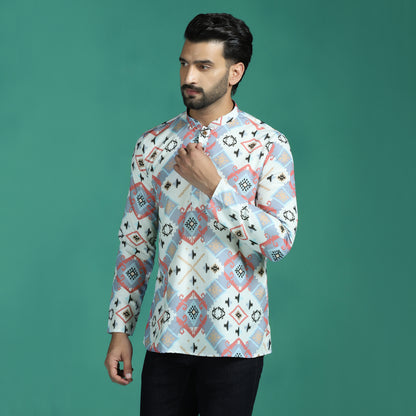 Mandarin Collar Kurta Short Shirt